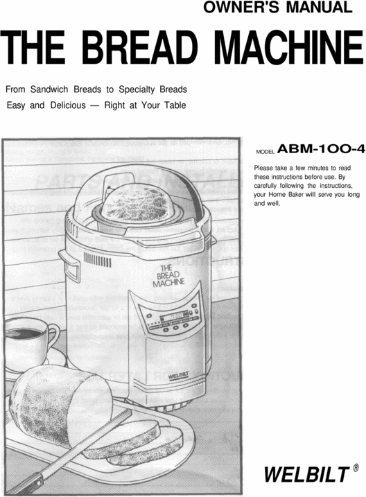 Product picture Welbilt / Dak Turbo ABM100  manual